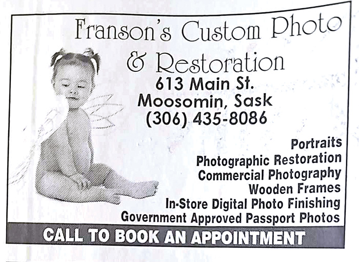 Jerney modelling as an eight-month-old baby for an ad in the World-Spectators Winter Fun Guide.